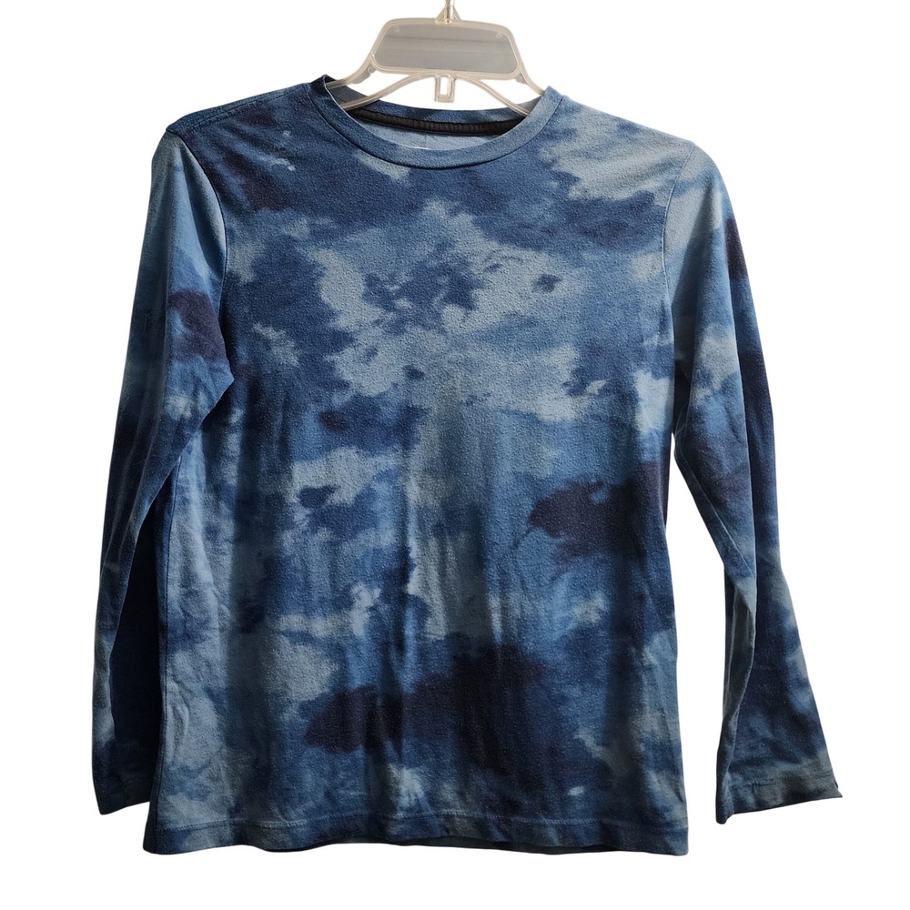 Old Navy Kids Tie Dye‎ Long Sleeve Shirt Size L 10 12 Blue Cloud Print